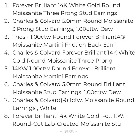 Charles & Colvard White Gold Stud Earrings - Picture 11 of 14